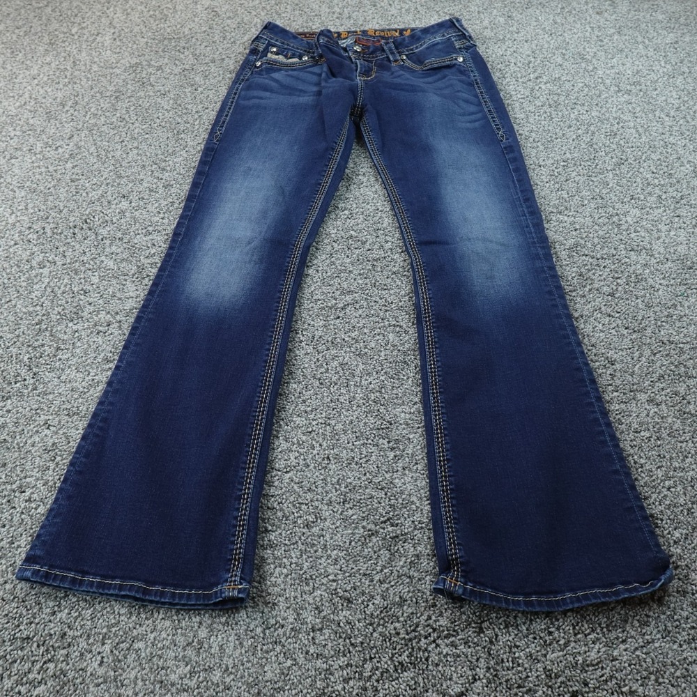 Rock Revival Jeans Womens 30 Dark Blue Denim Pants Easy Boot Betty Flare Stretch - Picture 1 of 15